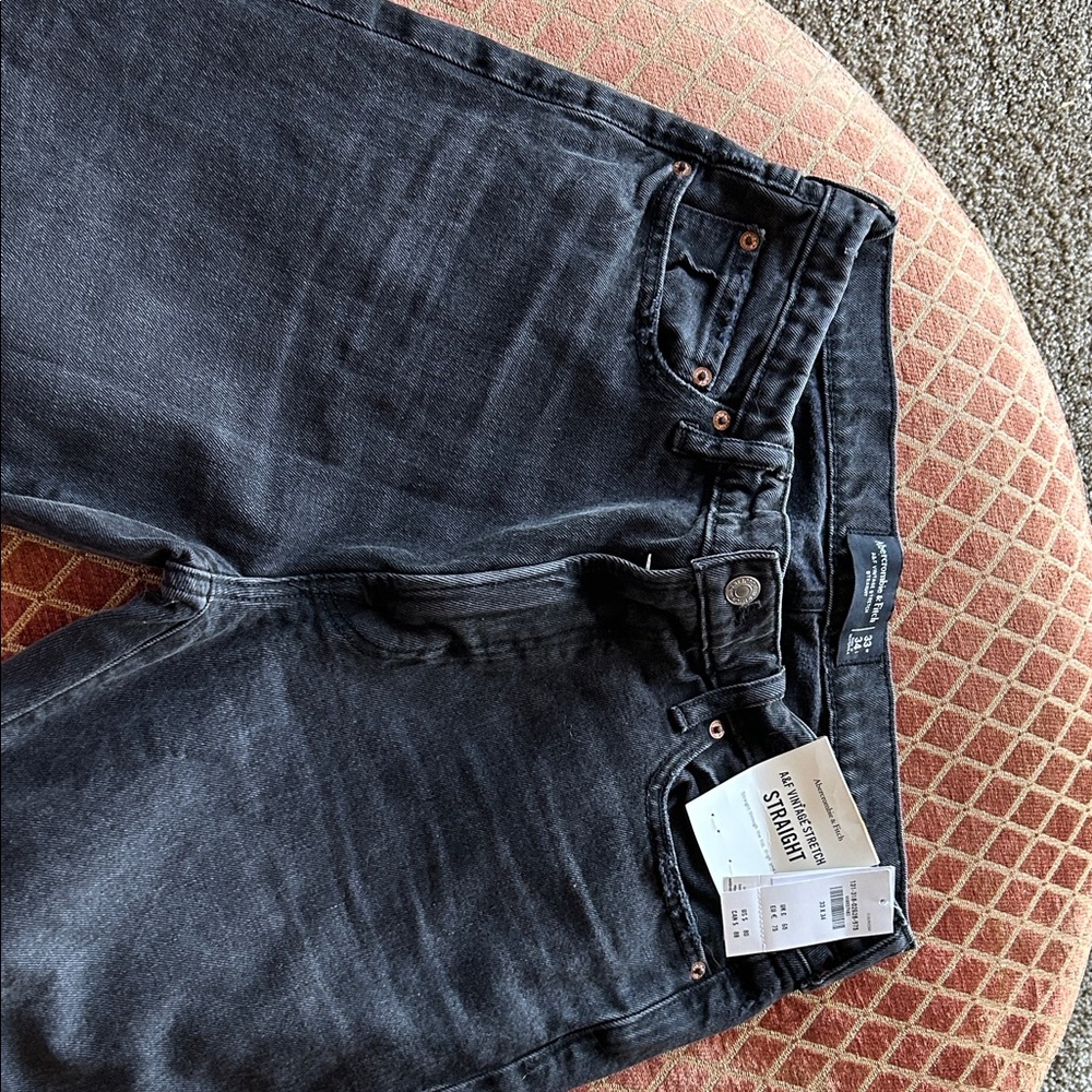 Abercrombie & Fitch Men's Black Straight Jeans - new with tags